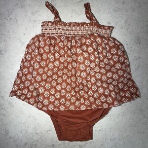 Brown Floral Baby onesie